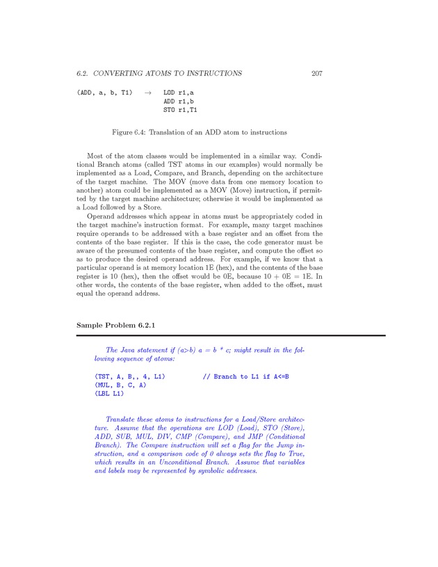 Compiler Design: Theory, Tools, and Examples - Page 207